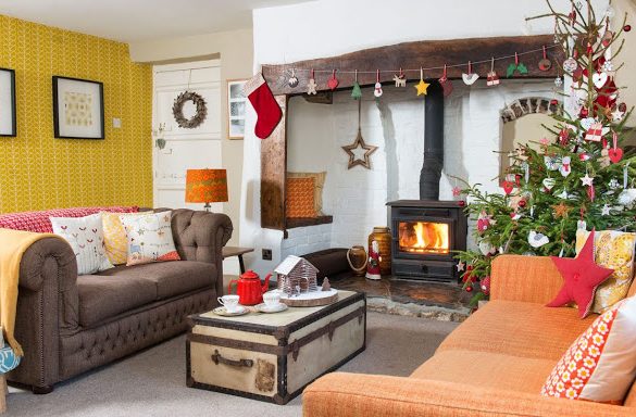 Decor de Crăciun într-o casă cu accente retro din Somerset, UK